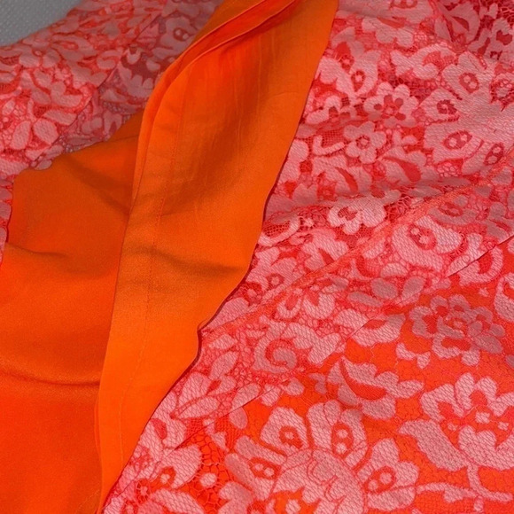 Madewell women’s  Dress 6 small Mini sleeveless Orange white Blossom Floral Lace - Picture 7 of 10